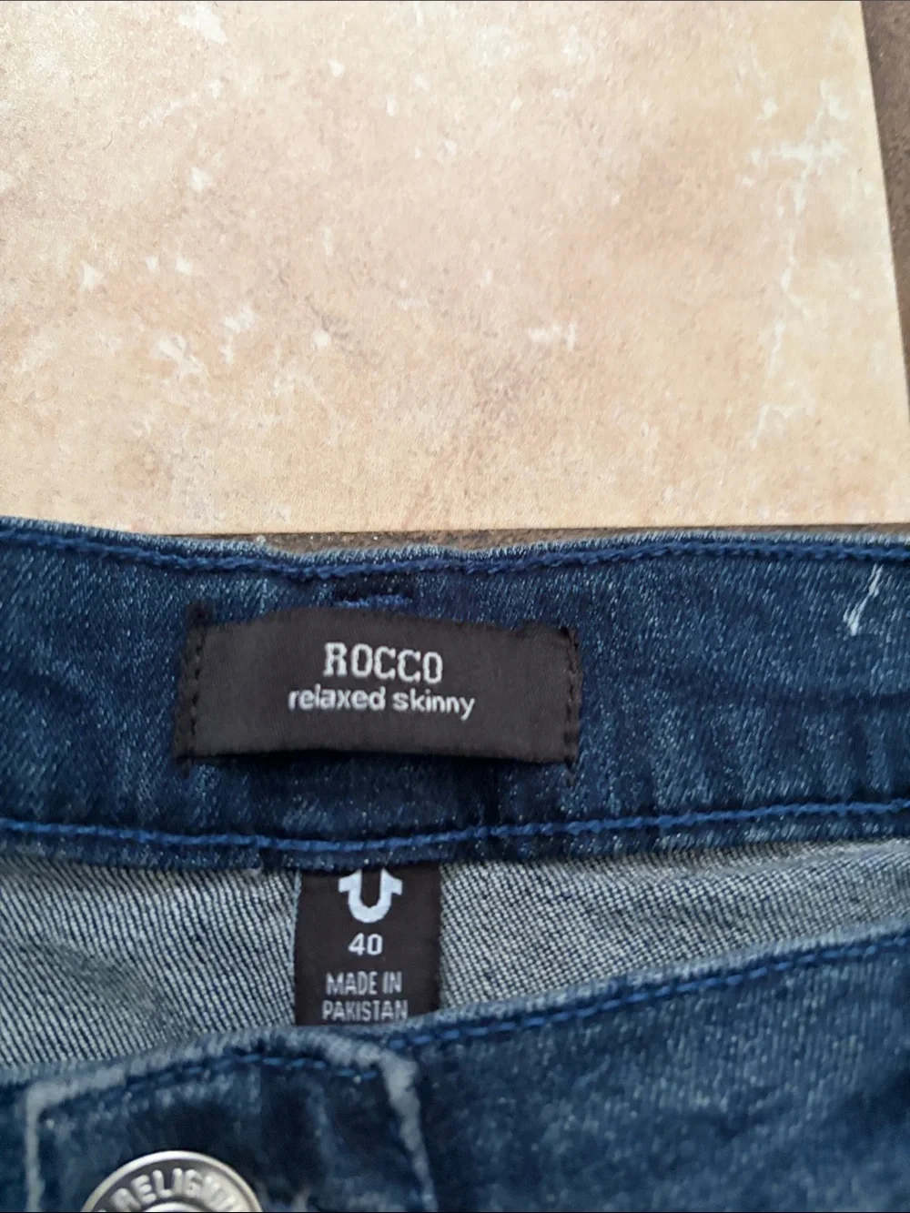True Religion Men’s Indigo Blue Slim Straight Jeans